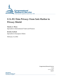 US-EU Data Privacy: From Safe Harbor to Privacy Shield
