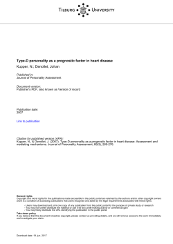Tilburg University Type-D personality as a prognostic factor in heart