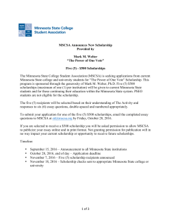 Announcement of The Power of One Vote Scholarship