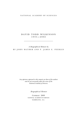 David Todd Wilkinson - National Academy of Sciences