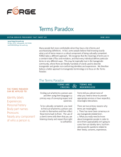 Terms Paradox - The NW Network