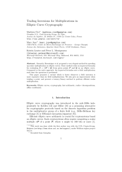 Trading Inversions for Multiplications in Elliptic Curve Cryptography