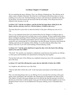 Leviticus Chapter 3 Continued