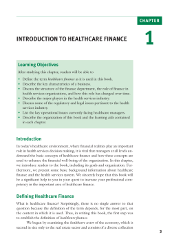 introduction to healthcare finance - American College of Healthcare