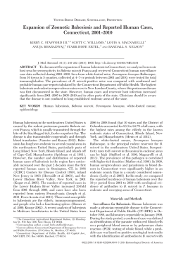 Expansion of Zoonotic Babesiosis and Reported Human