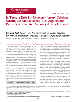 Is There a Role for Coronary Artery Calcium Scoring for