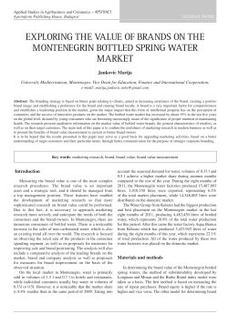 exploring the value of brandS on the montenegrin