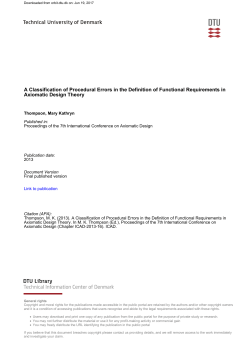 A Classification of Procedural Errors in the Definition of
