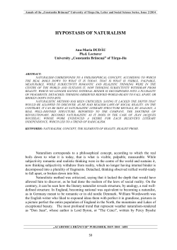 HYPOSTASIS OF NATURALISM