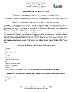 BioTE Hormone Therapy Female Registration