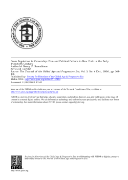 From Regulation to Censorship: Film and Political Culture