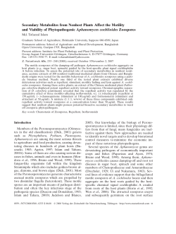 Secondary Metabolites from Nonhost Plants Affect the Motility and