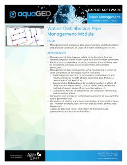 aquaGEO - Water Pipe Management Module