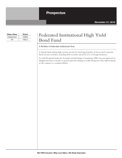 Institutional High Yield Bond Fund (IS and R6 Shares)