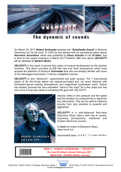 Product info Velocity - Electronic Music by Robert Schroeder
