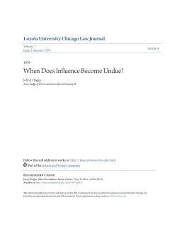 When Does Influence Become Undue? - LAW eCommons