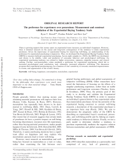 The preference for experiences over possessions