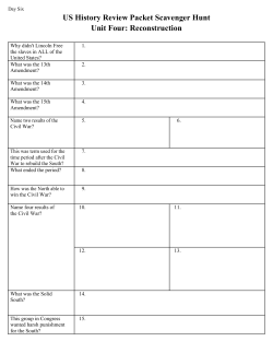 US History Review Packet Scavenger Hunt Unit Four: Reconstruction
