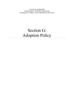 Section G: Adoption Policy - Mississippi Department of Human