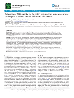Determining RNA quality for NextGen sequencing