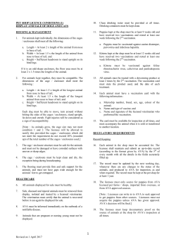 Licence conditions to sell dogs and cats