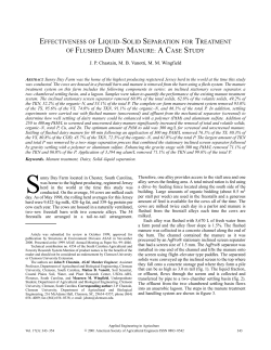 effectiveness of liquid&ndash;solid separation for treatment of flushed dairy