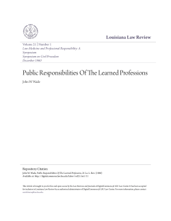 Public Responsibilities Of The Learned Professions