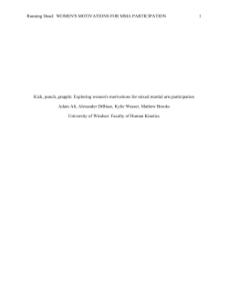 Running Head: WOMEN`S MOTIVATIONS FOR MMA