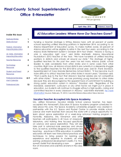 Pinal County School Superintendent`s Office E&ndash;Newsletter