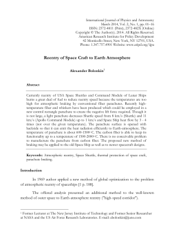 Reentry of Space Craft to Earth Atmosphere