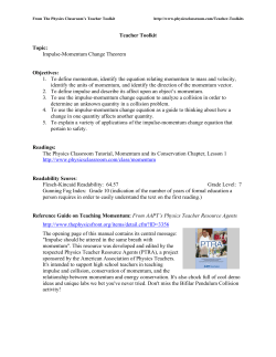 Teacher Toolkit Topic: Impulse
