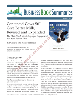 Contented Cows Still Give Better Milk