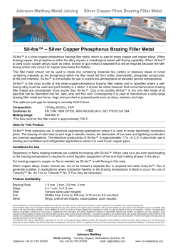 Sil-fos&trade; &ndash; Silver Copper Phosphorus Brazing Filler Metal