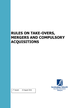 rules on take-overs, mergers and compulsory acquisitions