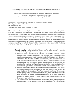 Unworthy of Christ: A Biblical Defense of Catholic Communion