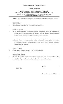 Bylaw No. 14-753 Fix Rates for Water and Sewer