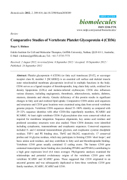 Comparative Studies of Vertebrate Platelet Glycoprotein 4 (CD36)
