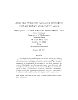 Linear and Symmetric Allocation Methods for Partially Defined