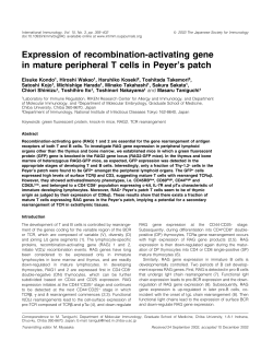 Expression of recombination‐activating gene in mature peripheral T