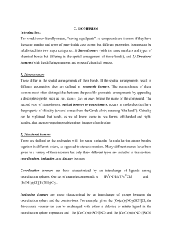 C. ISOMERISM Introduction: The word isomer literally means
