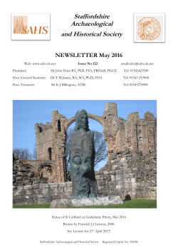 May 2016 - Staffordshire Archaeological and Historical Society