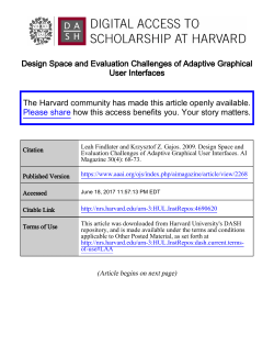 Design Space and Evaluation Challenges of Adaptive Graphical