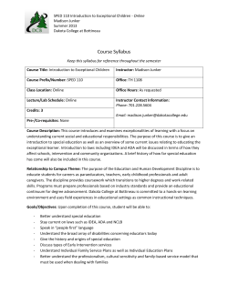 Course Syllabus - Dakota College at Bottineau