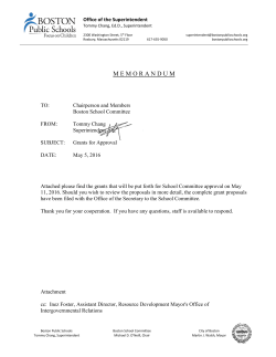 memorandum - Boston Public Schools