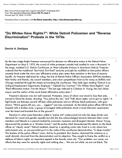 Dennis A. Deslippe | "Do Whites Have Rights?": White Detroit