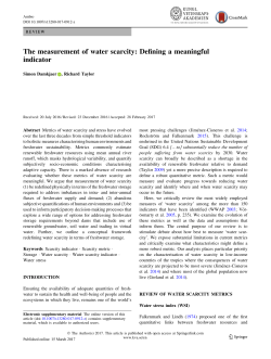 The measurement of water scarcity: Defining a
