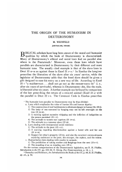 The Origin of the Humanism in Deuteronomy