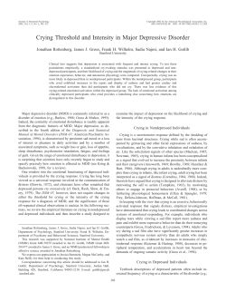 Crying Threshold and Intensity in Major Depressive Disorder