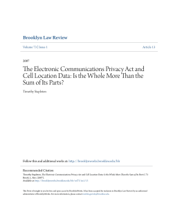 The Electronic Communications Privacy Act and Cell Location Data