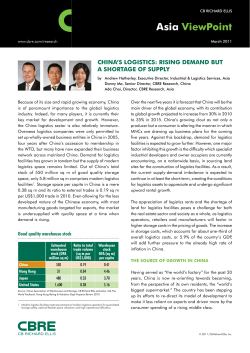 China`s Logistics: Rising Demand but a Shortage of Supply